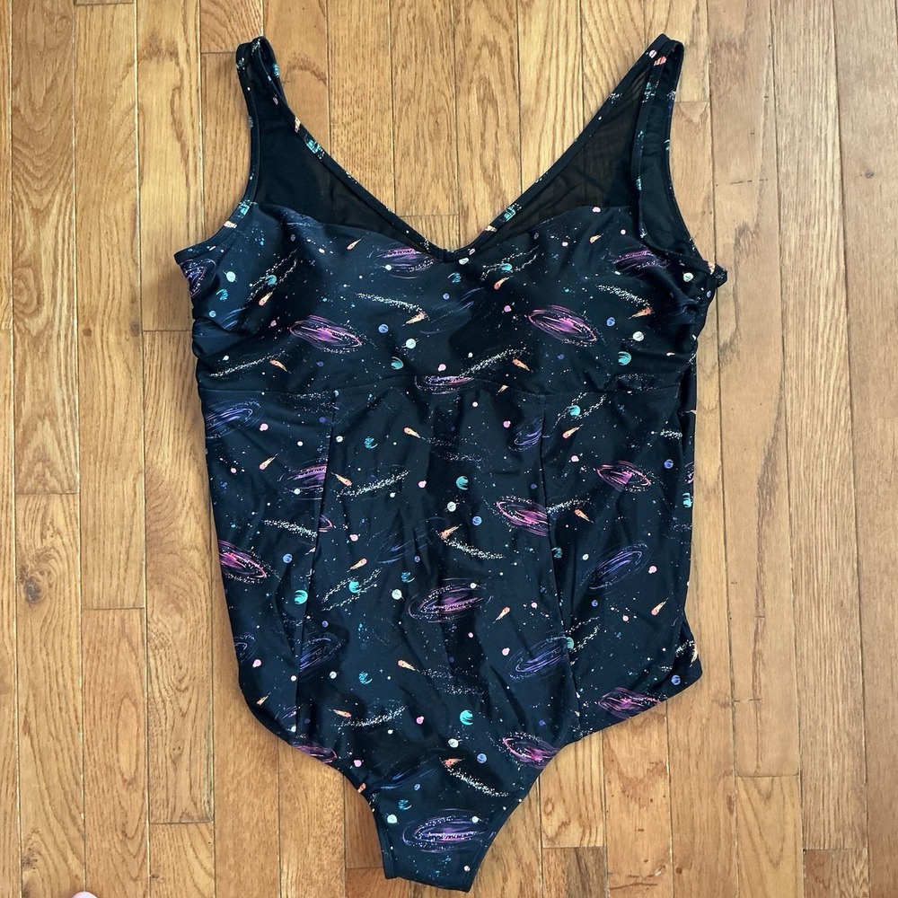 Torrid Galaxy V-Neck Active One Piece SWIMSUIT Size PLUS 3 CELESTIAL